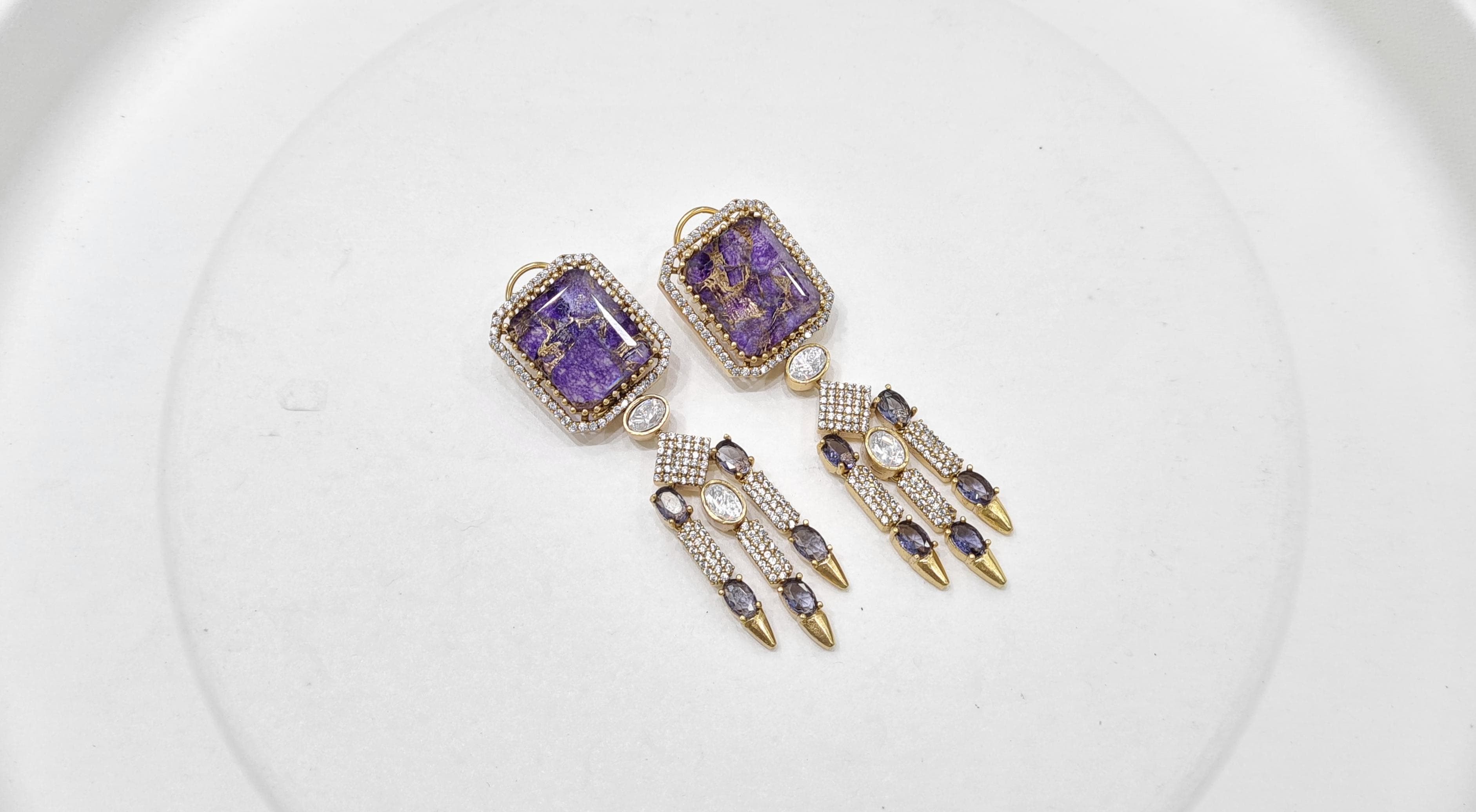 Kundan earrings 00560 - 12