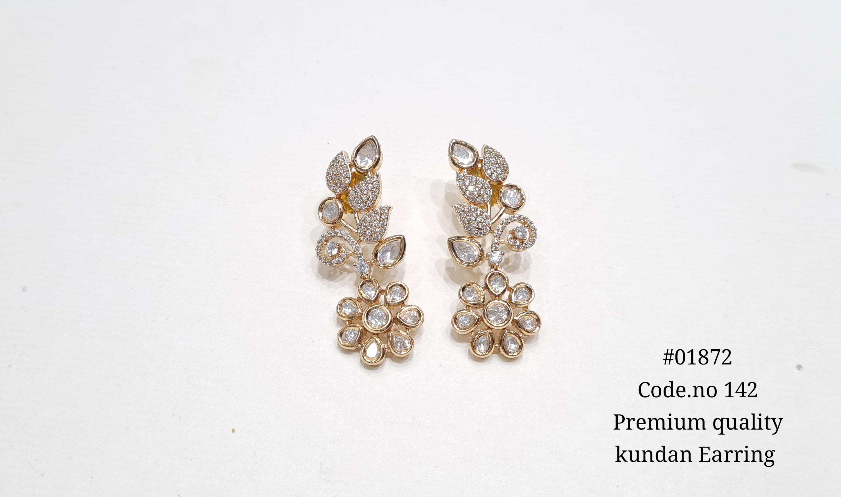 Kundan earrings 01872 - 3