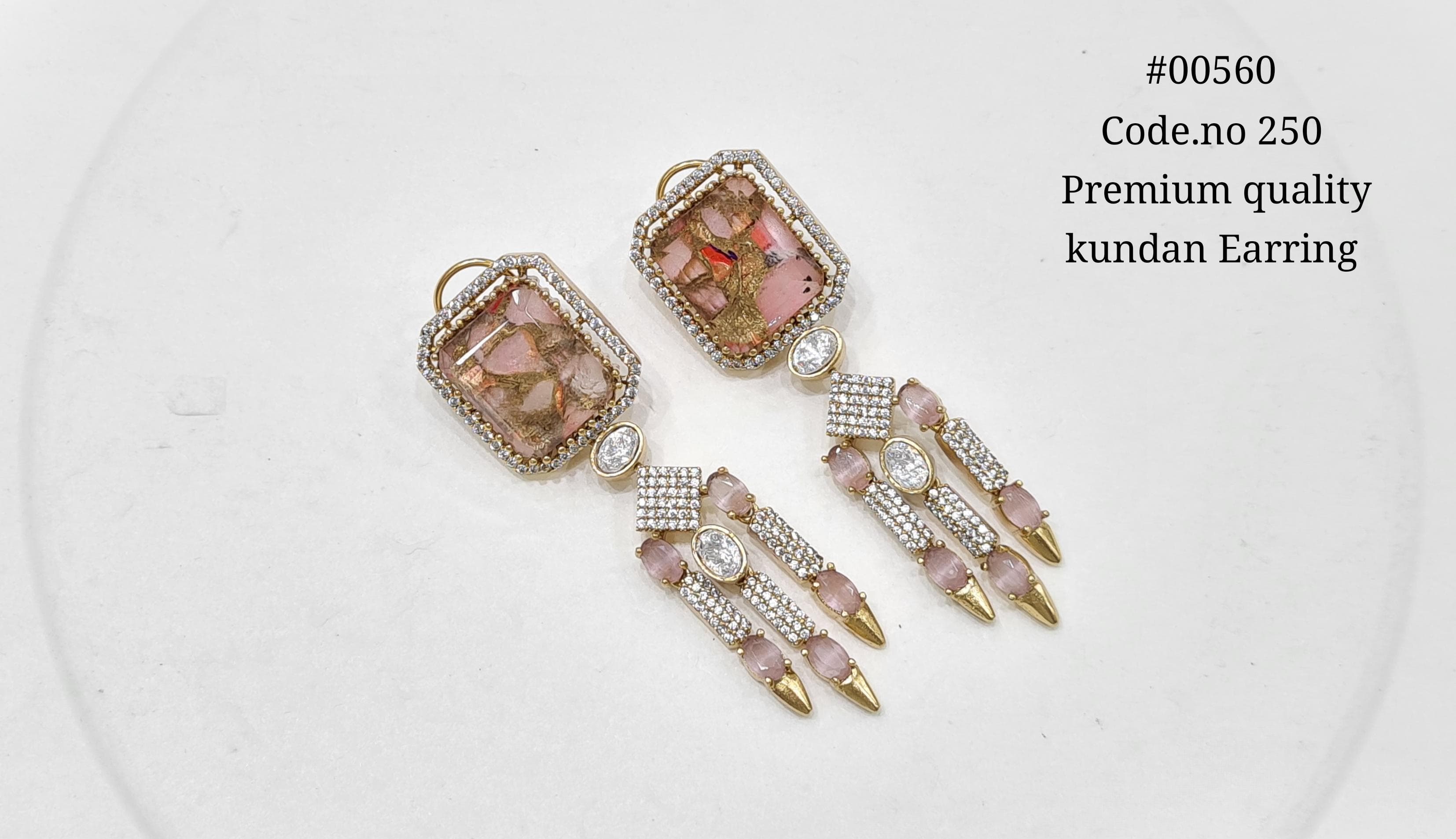 Kundan earrings 00560 - 9