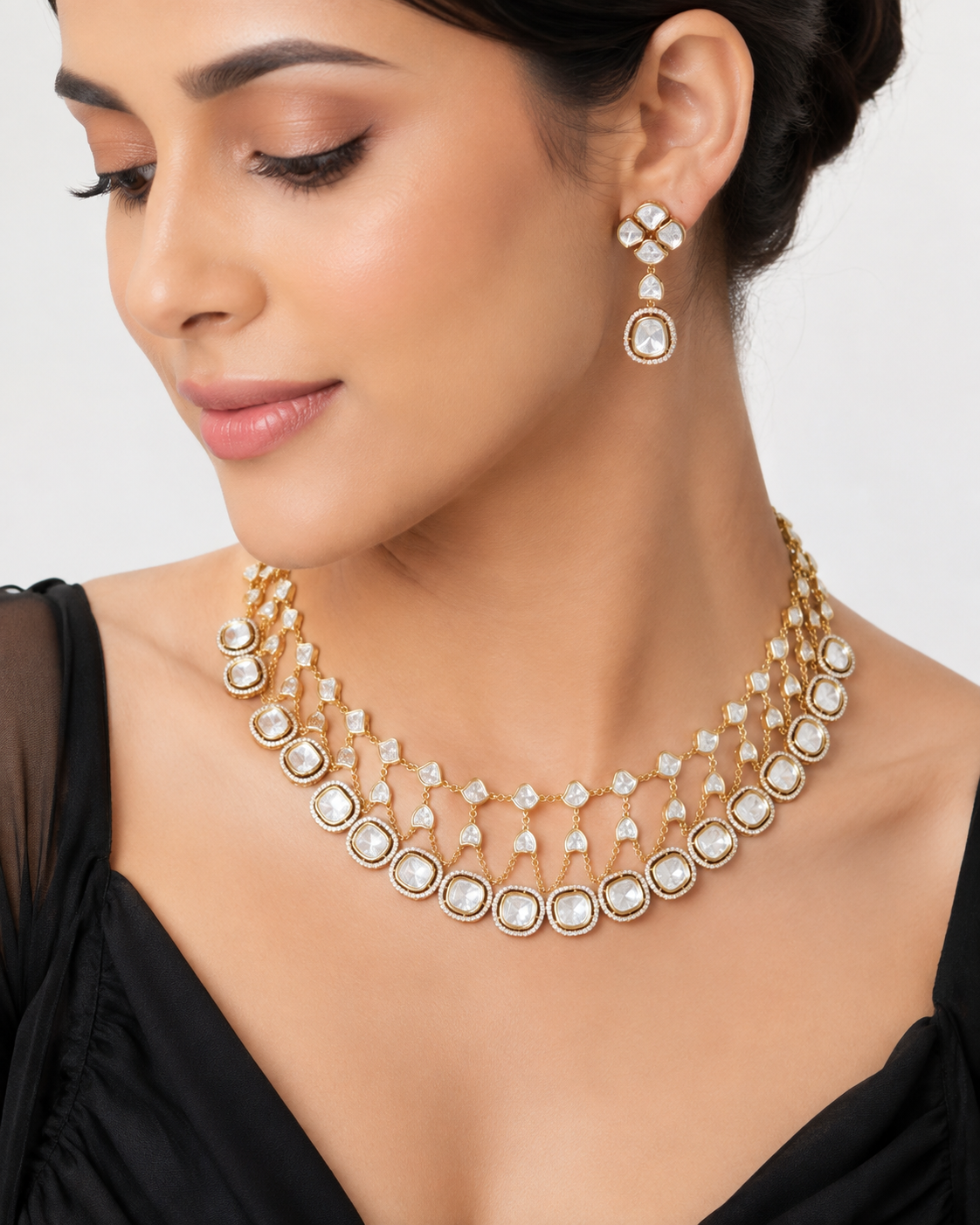 Kundan Necklace 09265 - 4