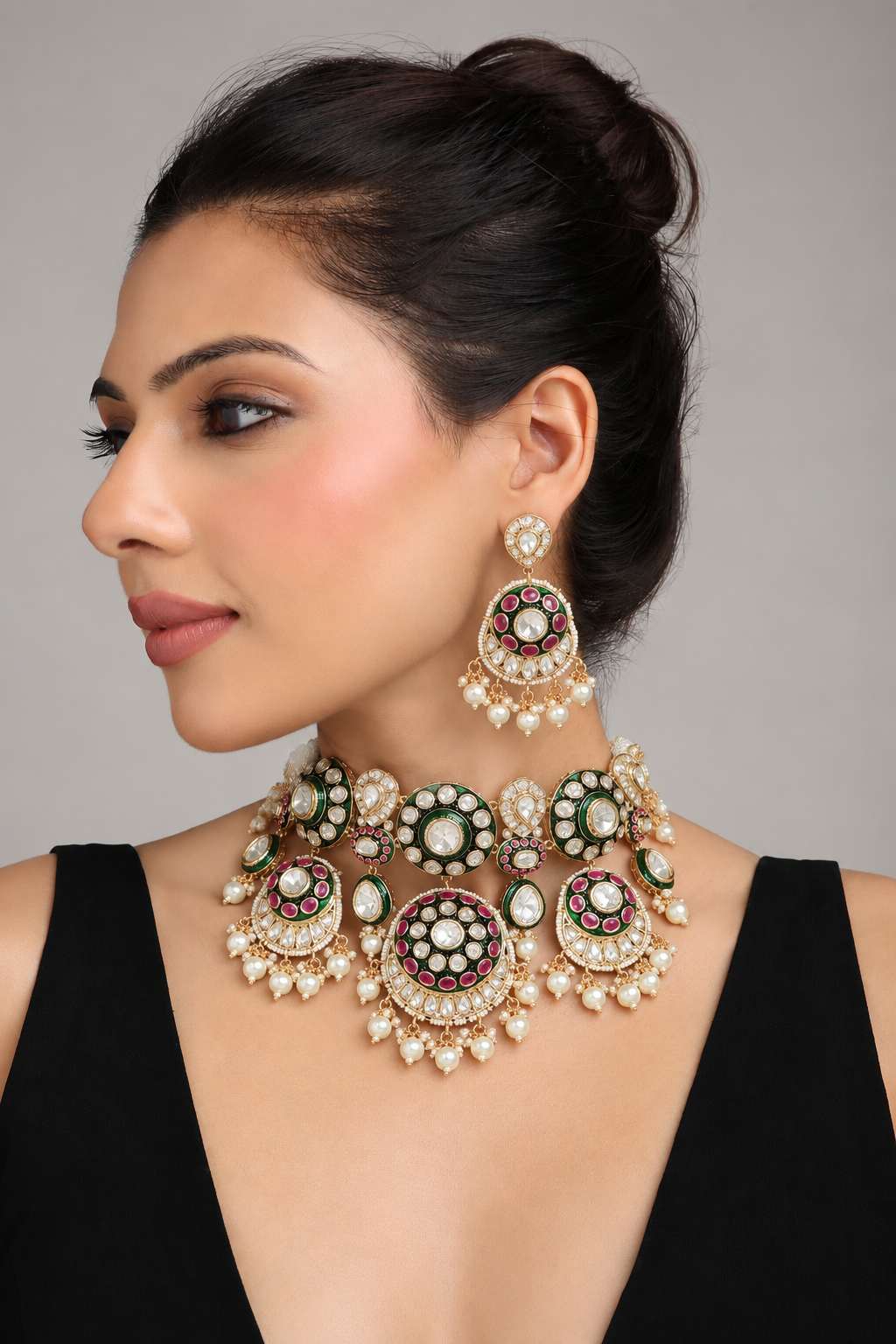 Kundan Necklace 10657 - 3
