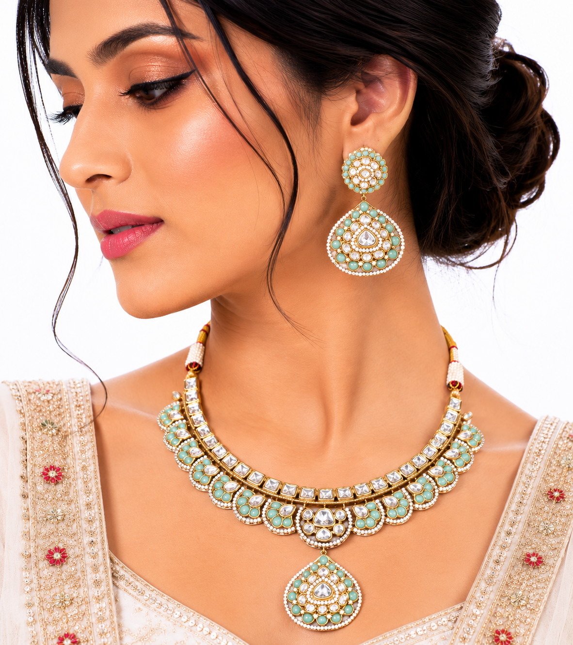 Kundan Necklace 00983 - 12