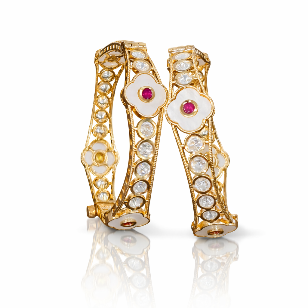 MOP kundan bangles 00339