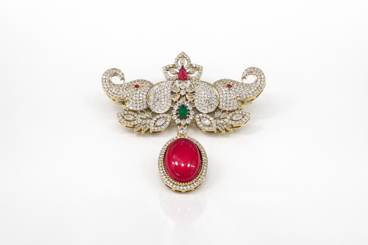 Kundan Brooch 09058 - 3