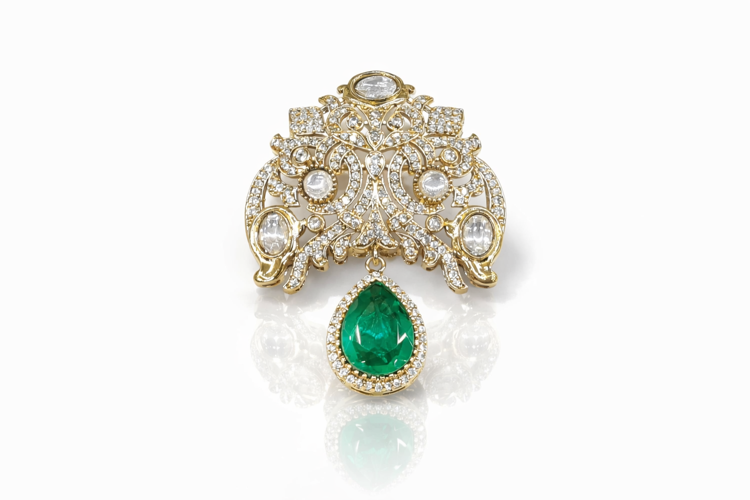 Kundan brooch 03043 - 3