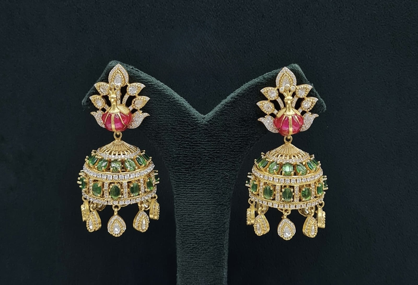 Peacock Earrings 08409 - 3