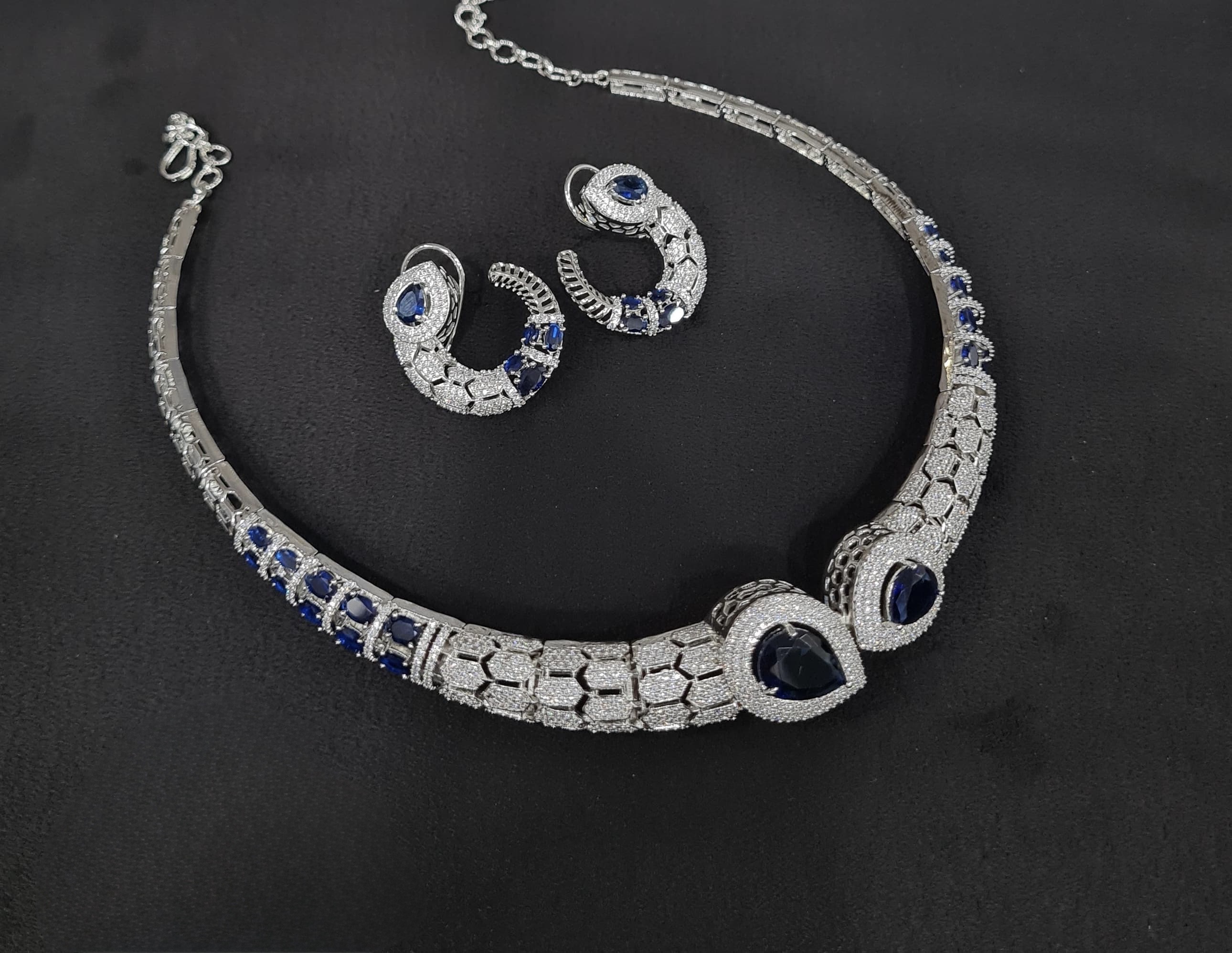Cz Collar Necklace 09483 - 6
