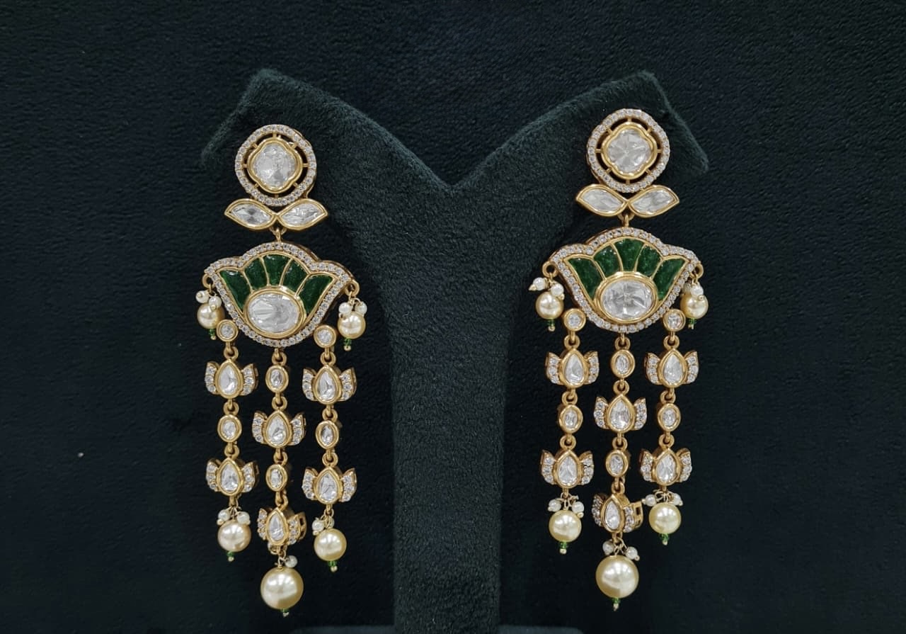 Kundan Earrings 07641 - 3