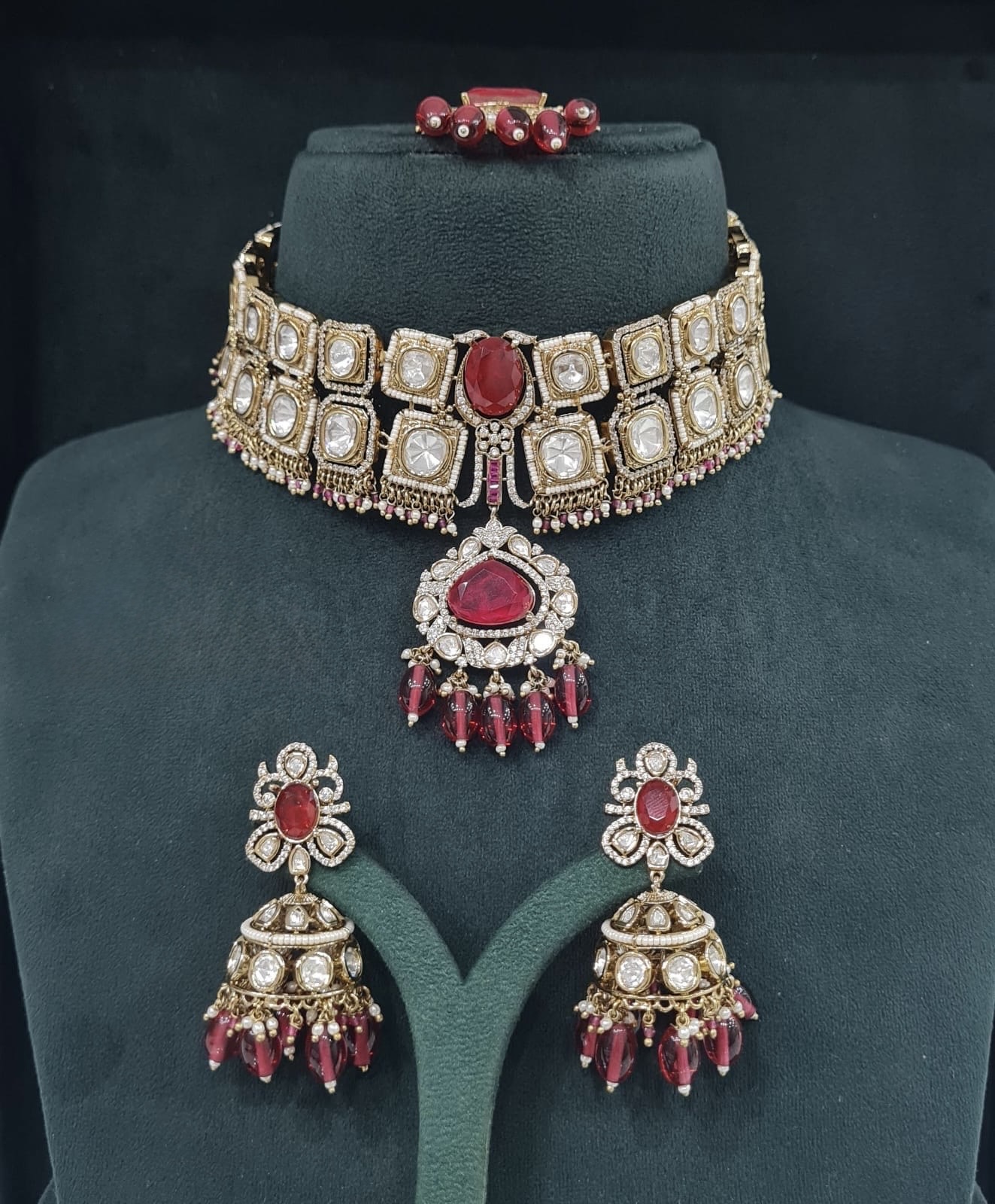 Kundan Bride Set 05842 - 3