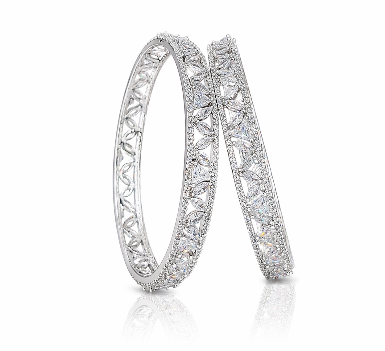 Cz Bangles Silver 09789