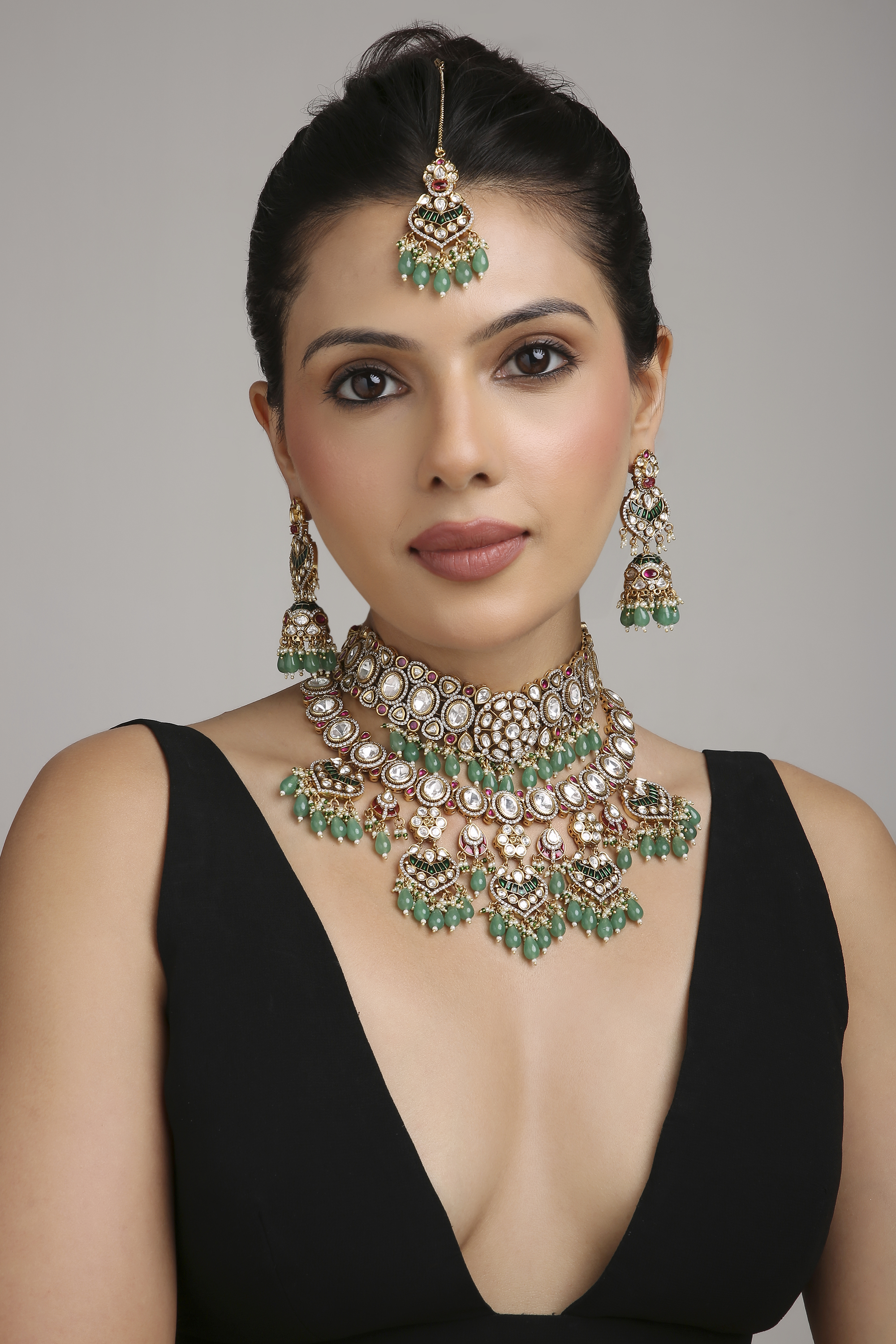 Kundan Bride Set 08417 - 3