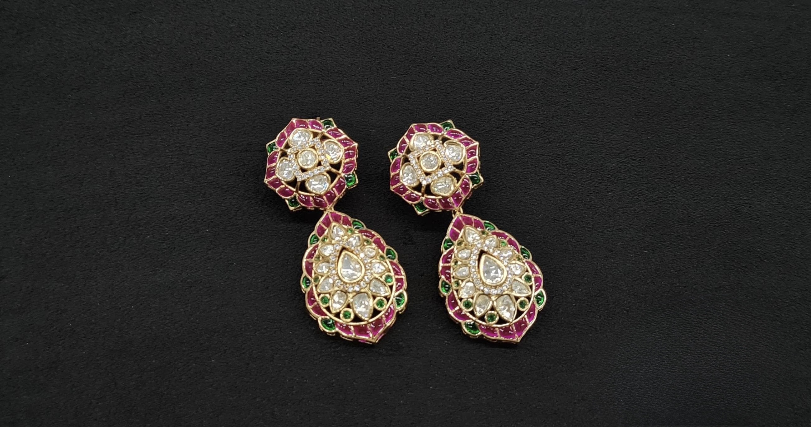 Kundan Earrings 09118 - 6