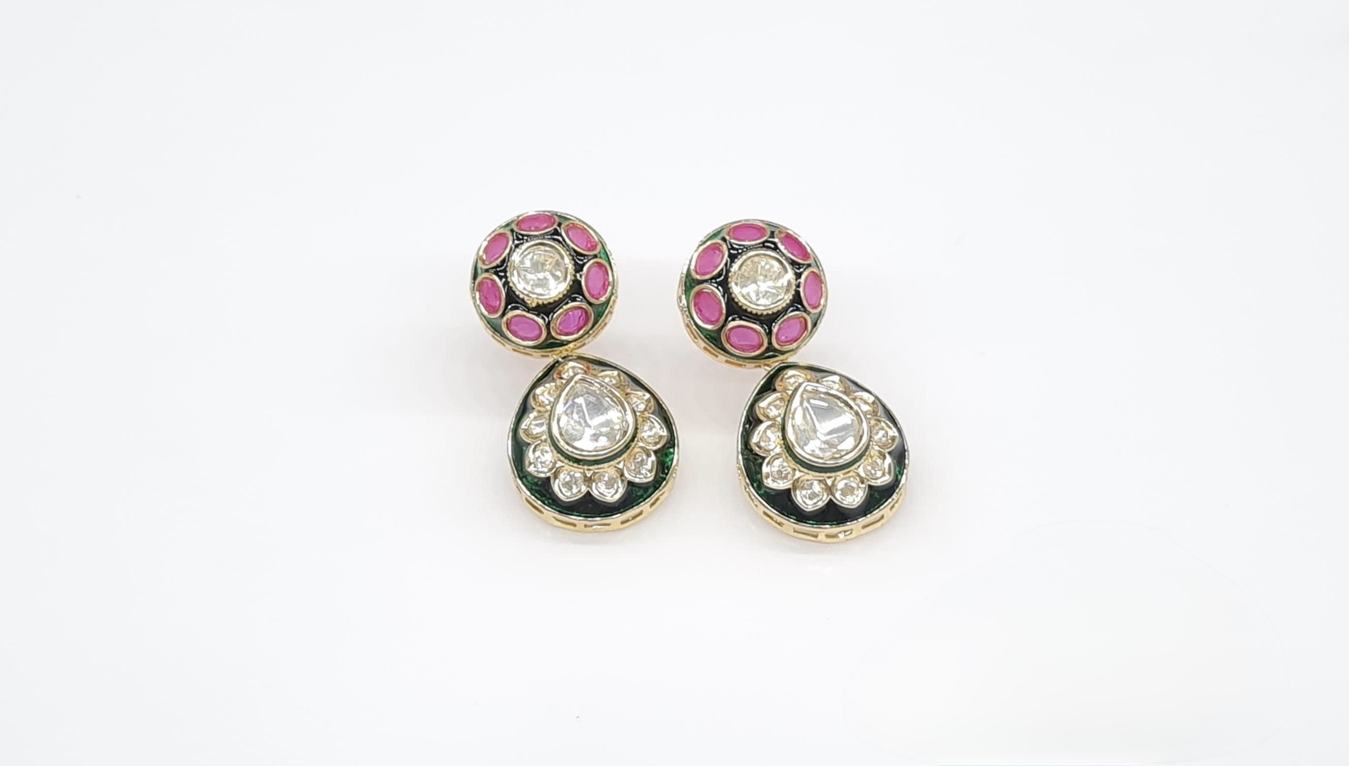 Kundan Earrings 09465 - 4