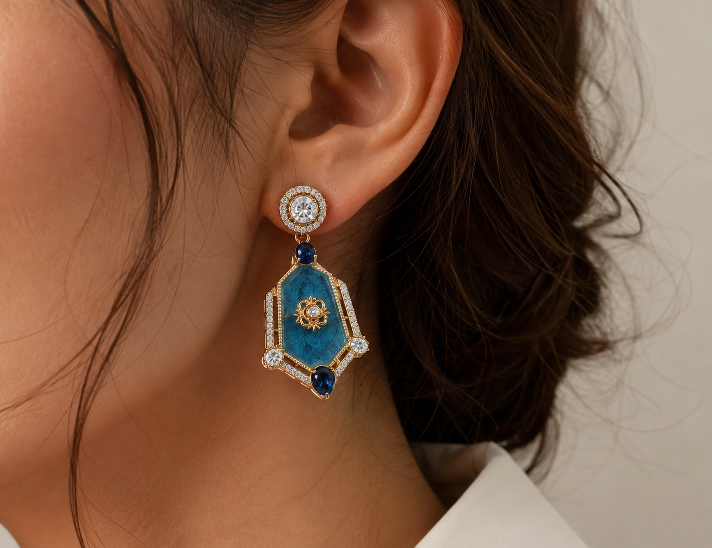 Kundan earrings 01694 - 9