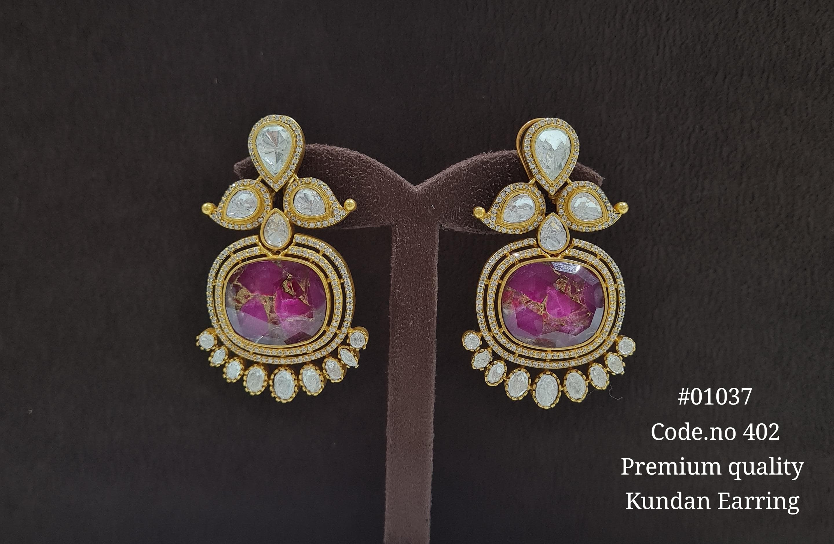 kundan earrings 01037 - 4