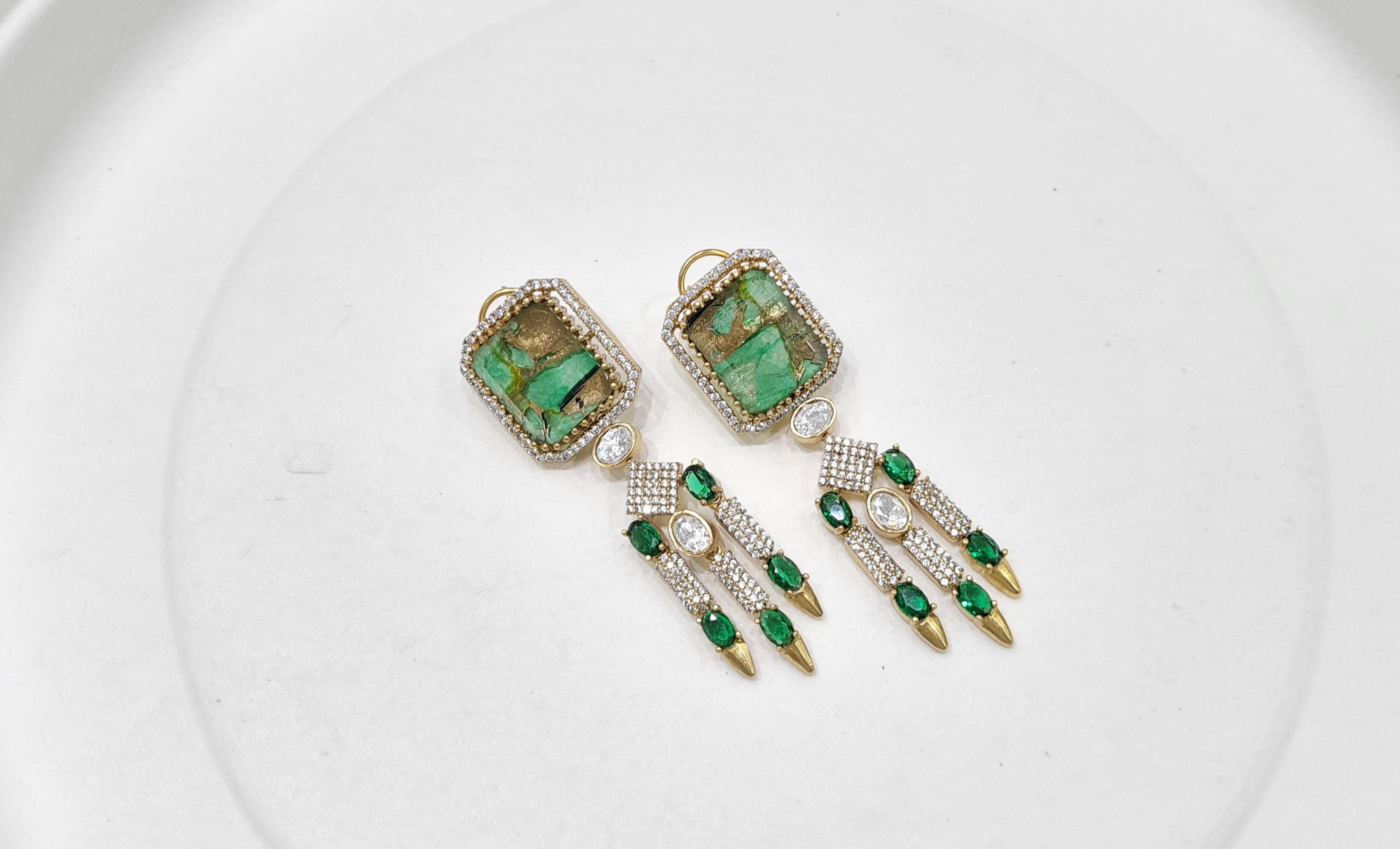 Kundan earrings 00560 - 4