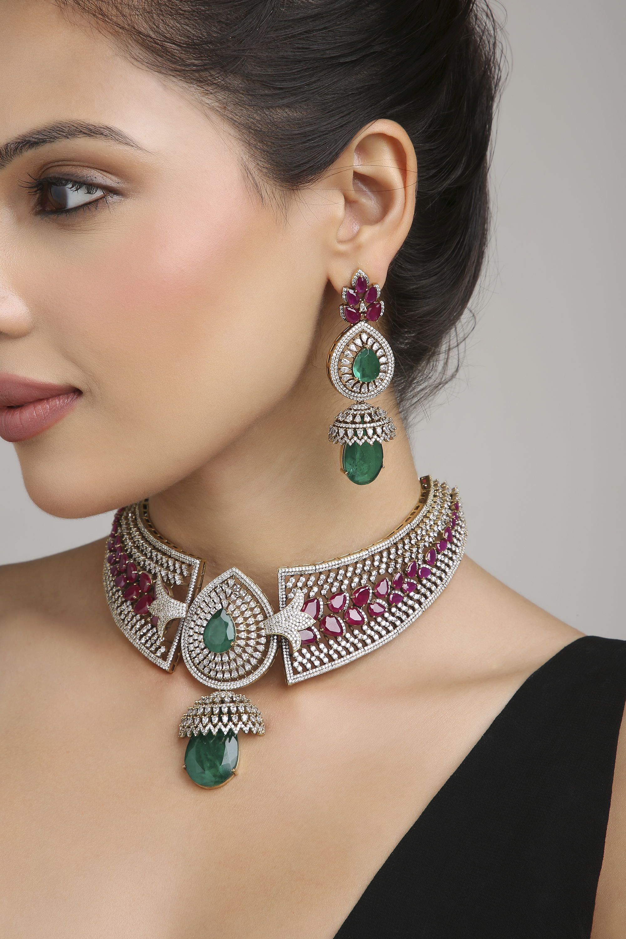 Cz Necklace 08185 - 3