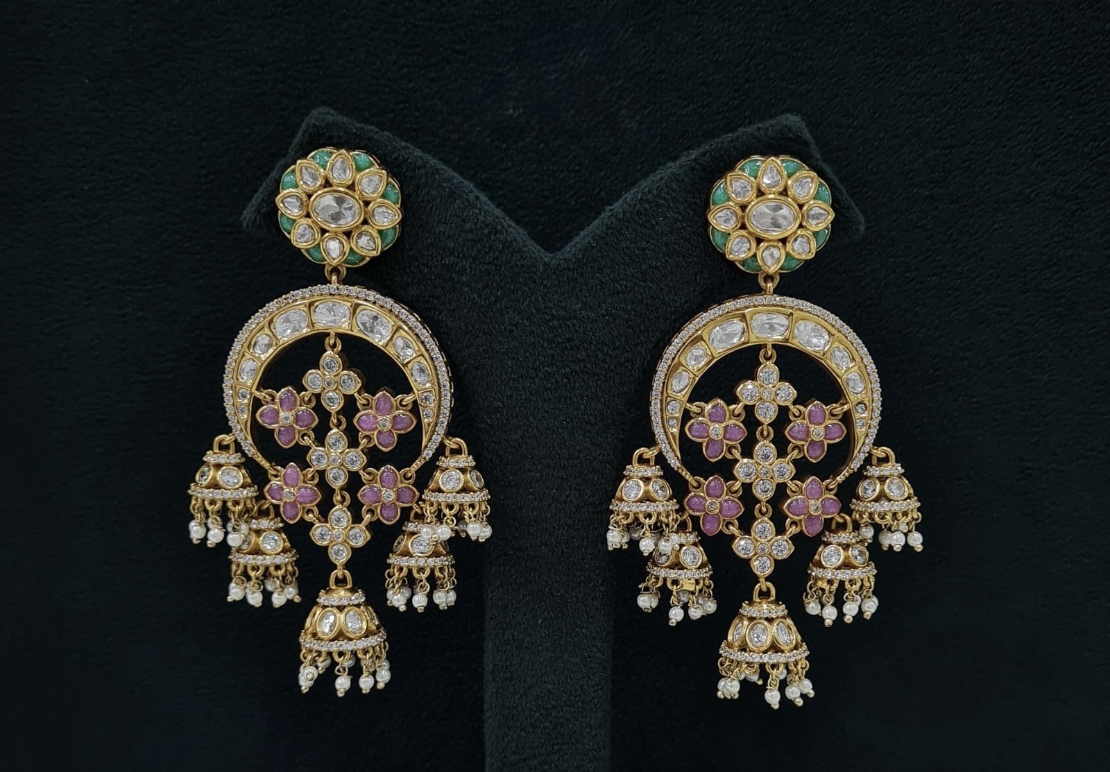 Kundan Earrings 07598 - 6