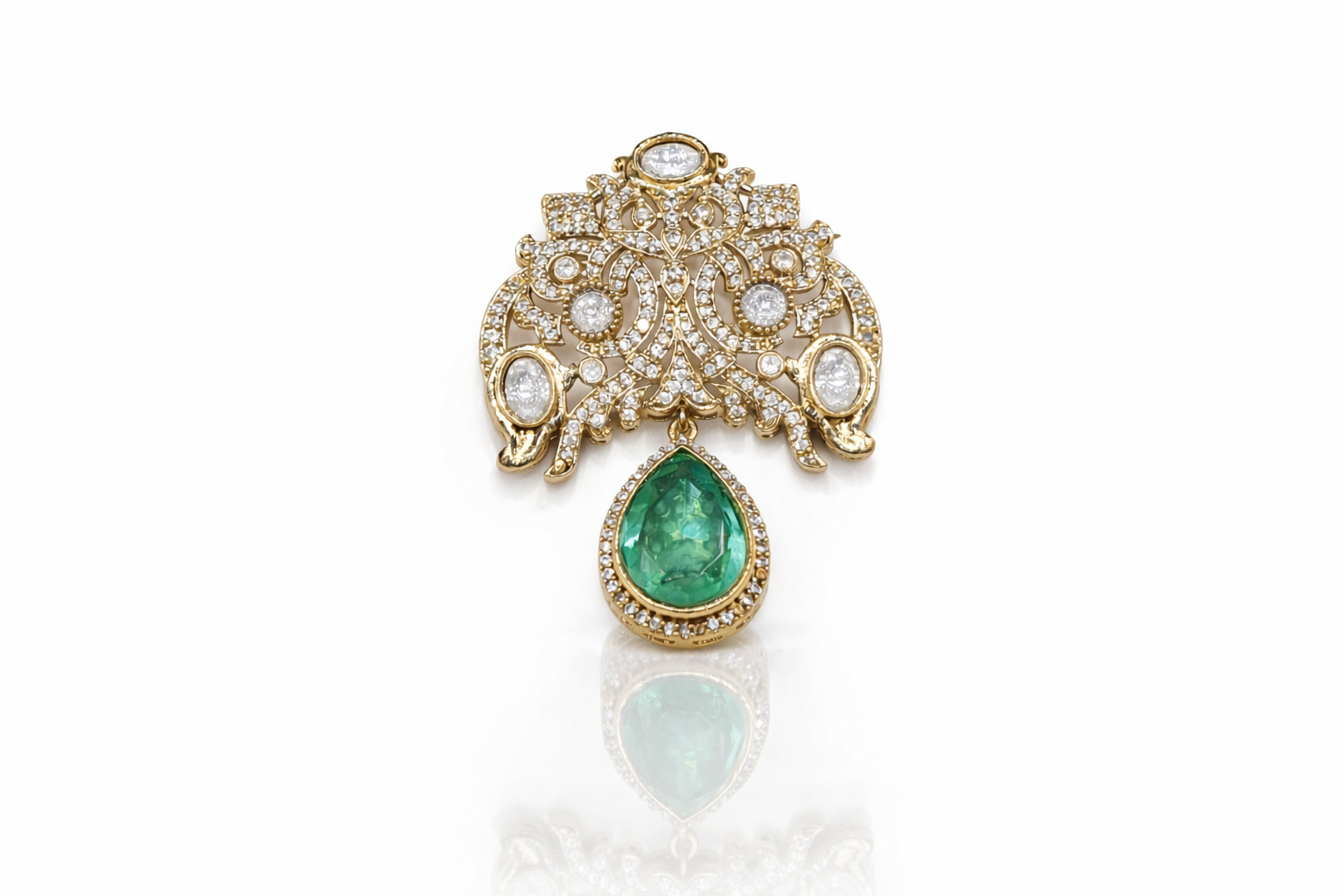Kundan brooch 03043