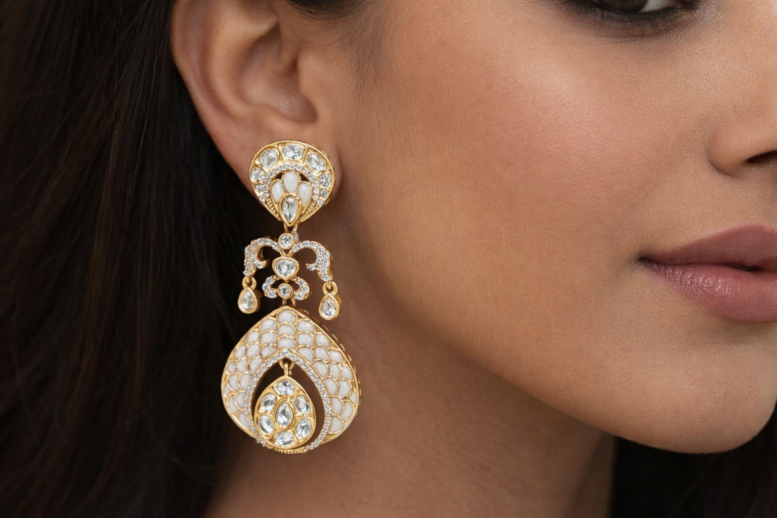 Kundan Earrings 07604