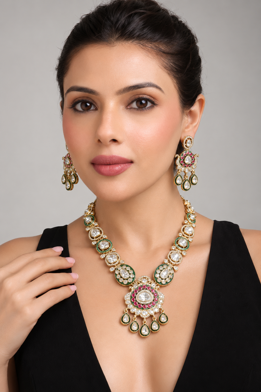 Kundan Necklace 11388 - 3