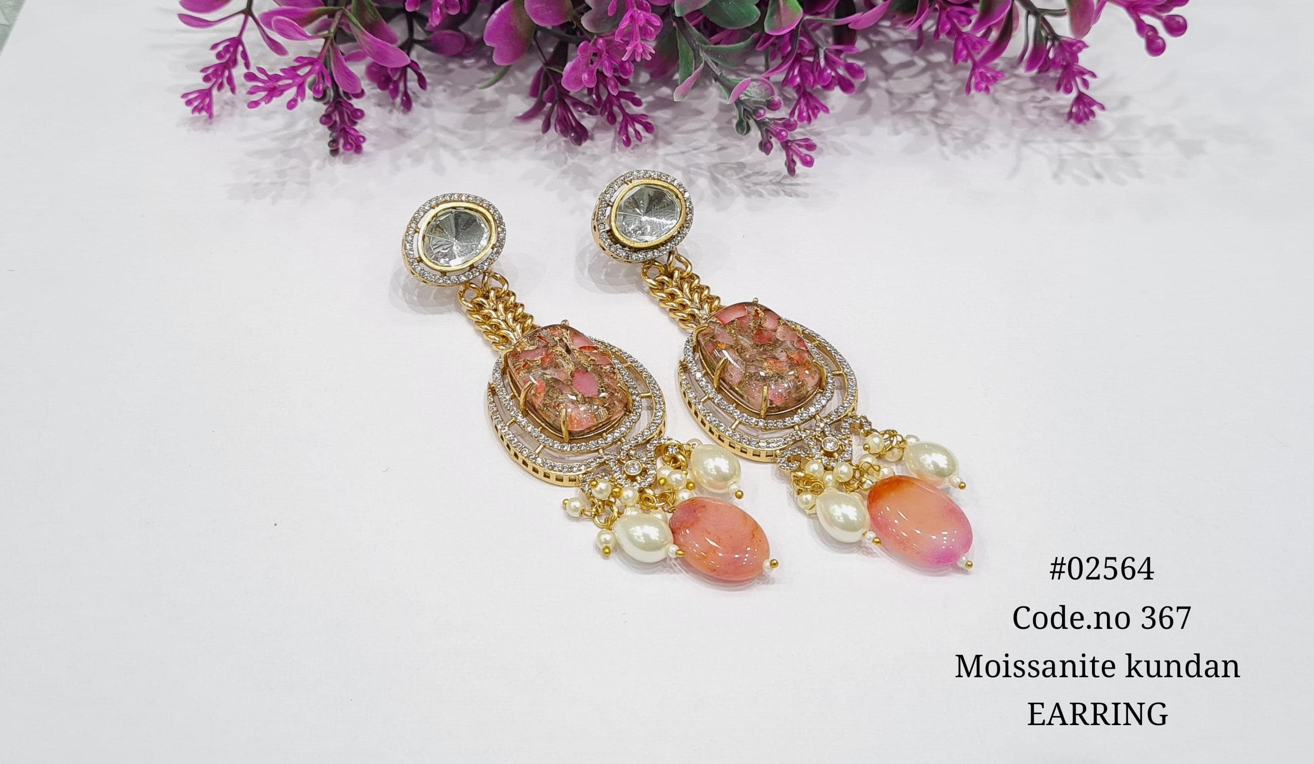 Kundan earrings 02564 - 6