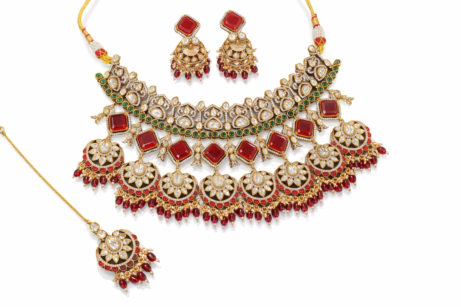 Kundan Bride Set 06442 - 3