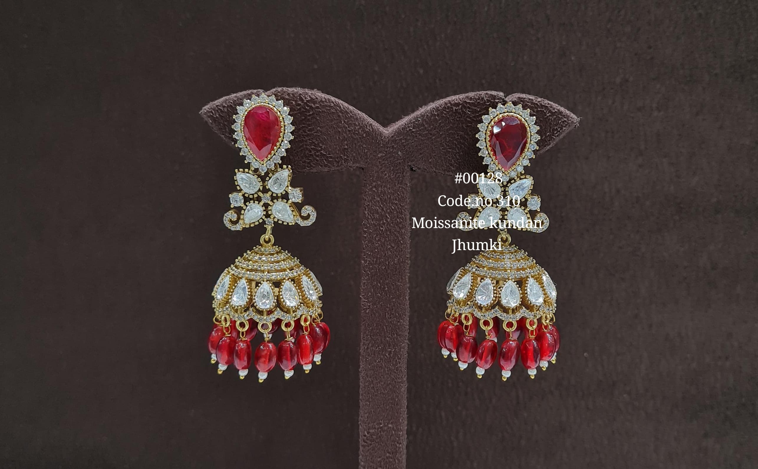 Kundan jhumka 00128 - 9