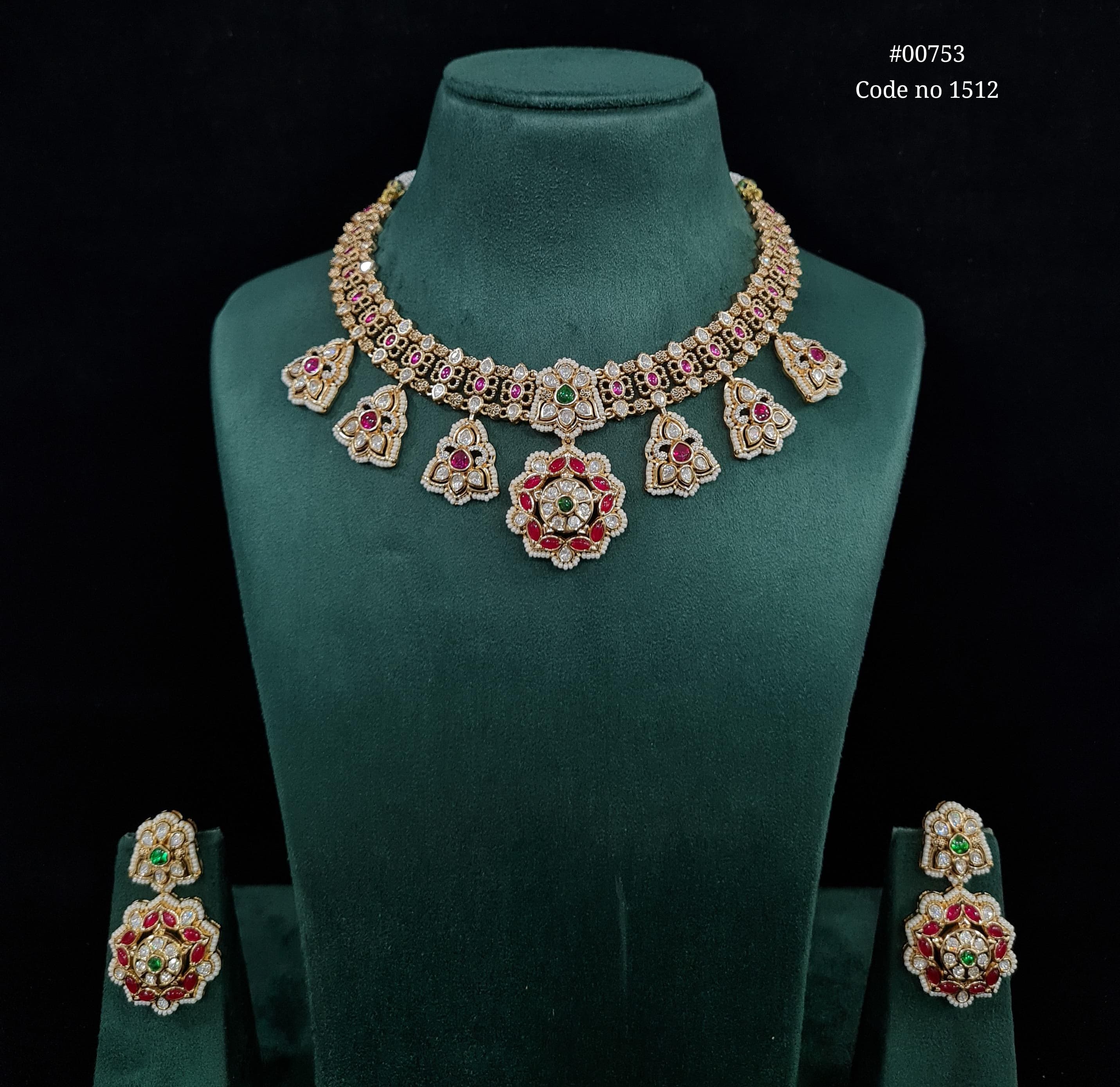 Kundan necklace set 00753