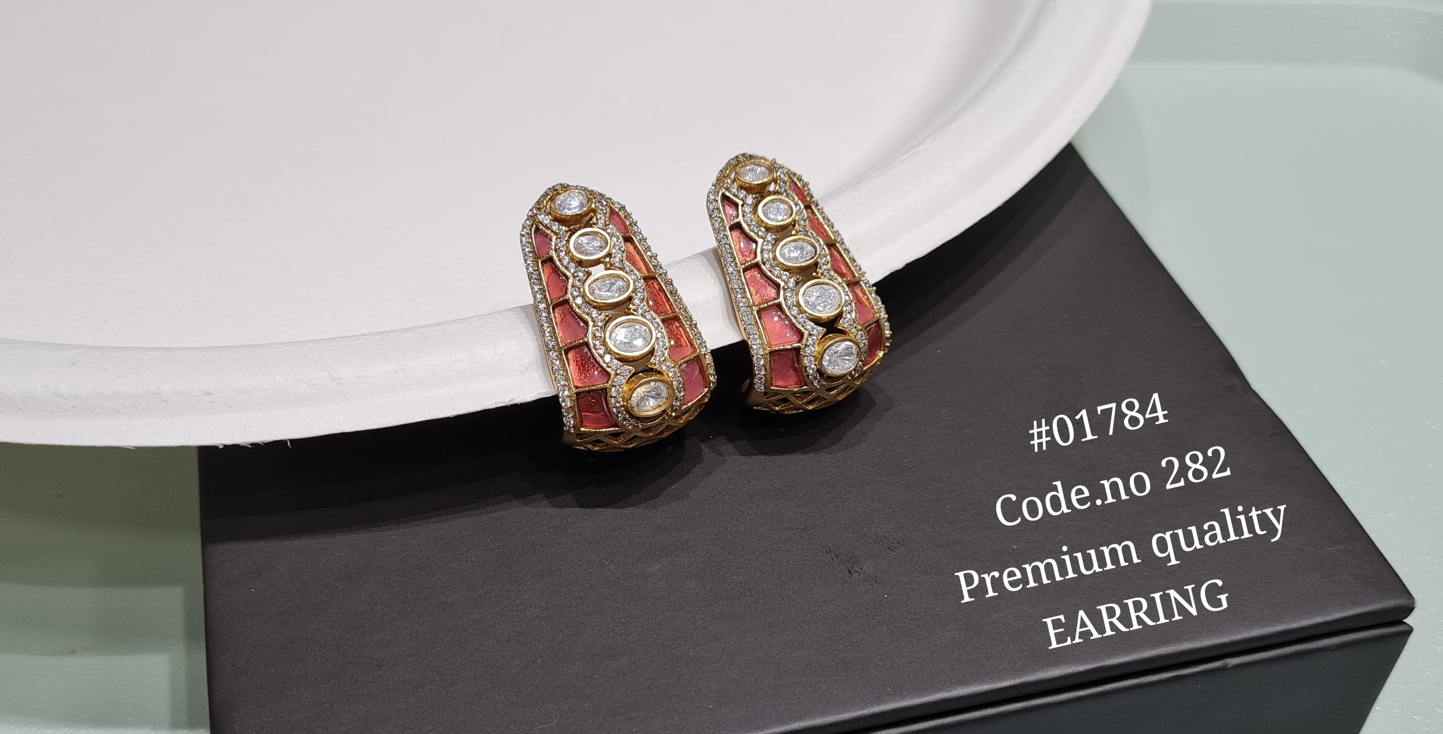 Kundan earrings 01784 - 5