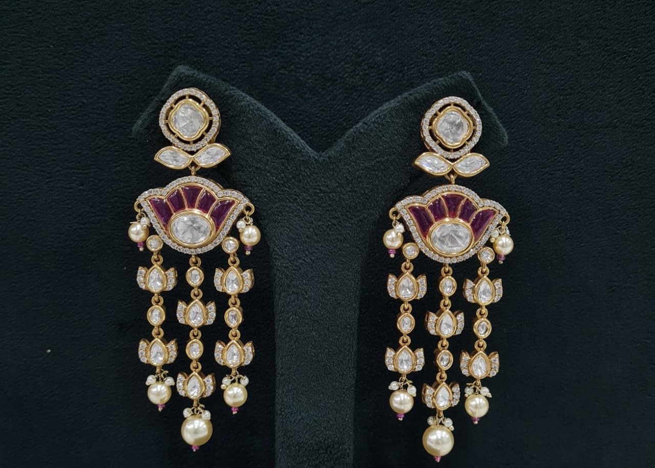 Kundan Earrings 07641 - 4