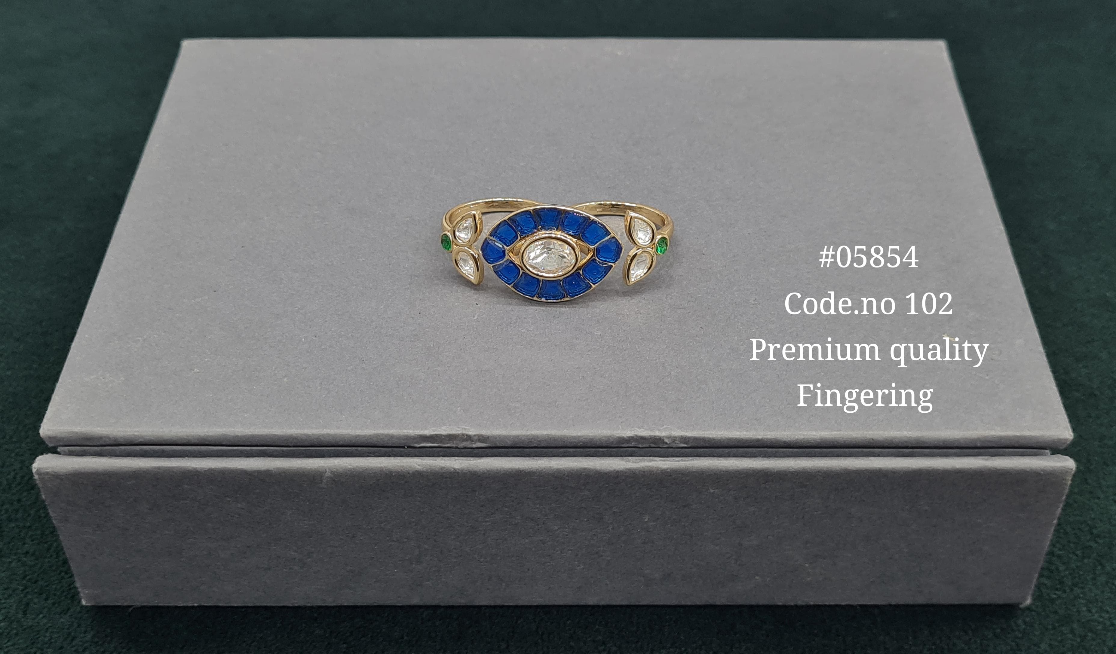 Kundan Double Fingerring 05854 - 9