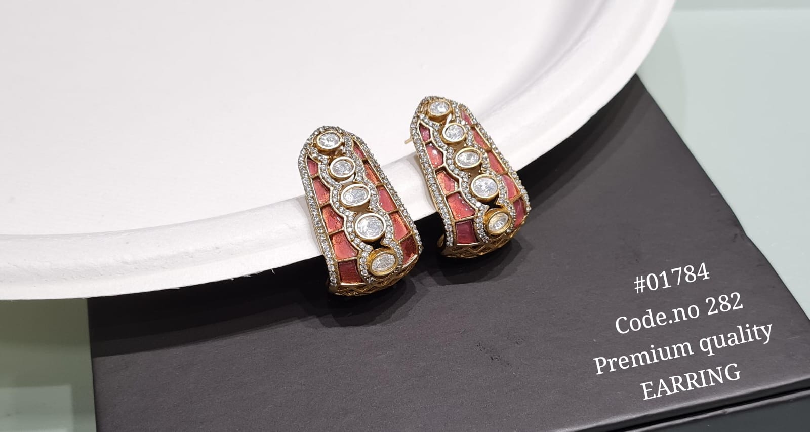 Kundan earrings 01784 - 3