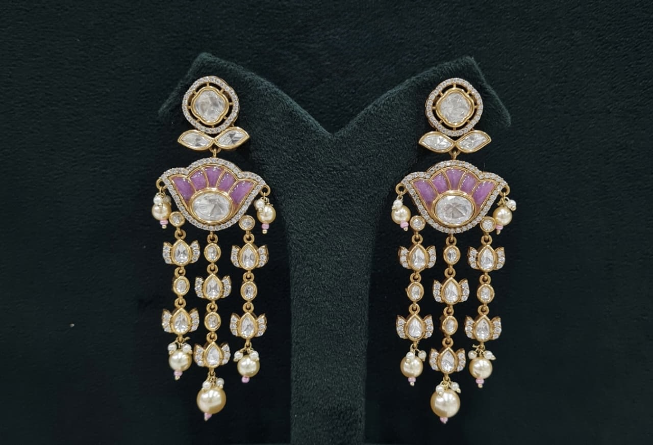 Kundan Earrings 07641 - 5