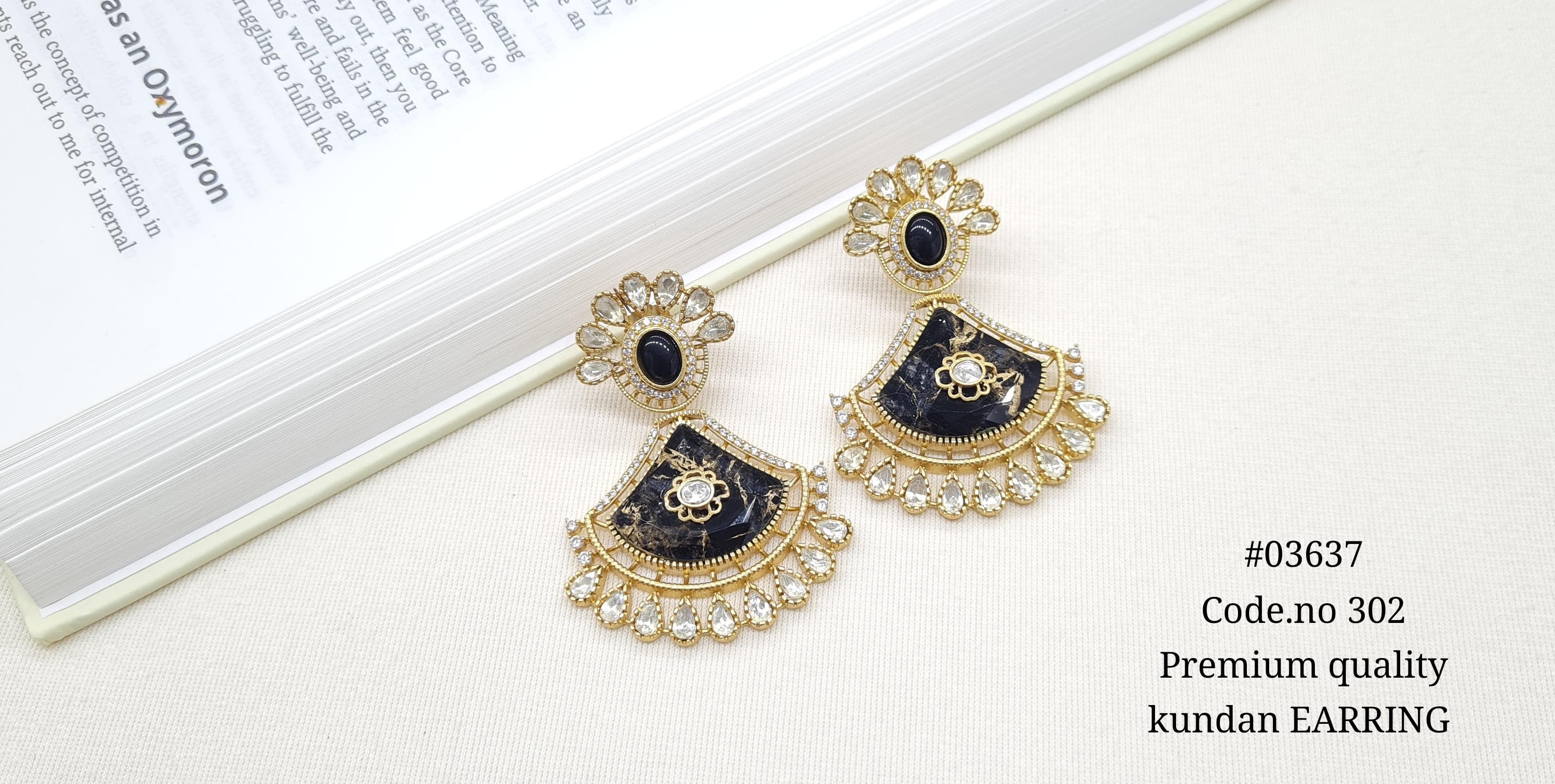 Kundan Earrings 03637 - 5