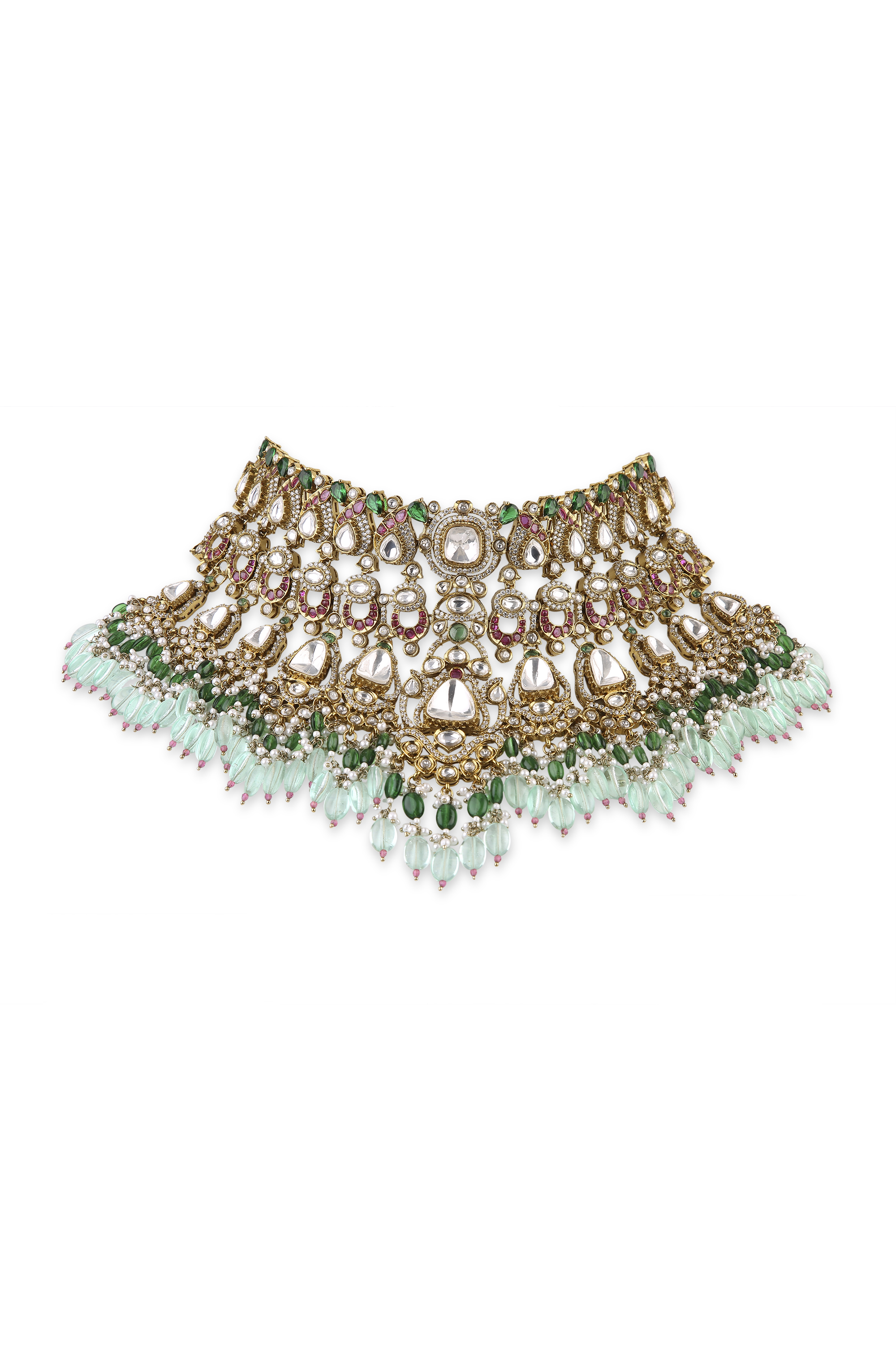 Polki Kundan Bride Set 09600 - 5