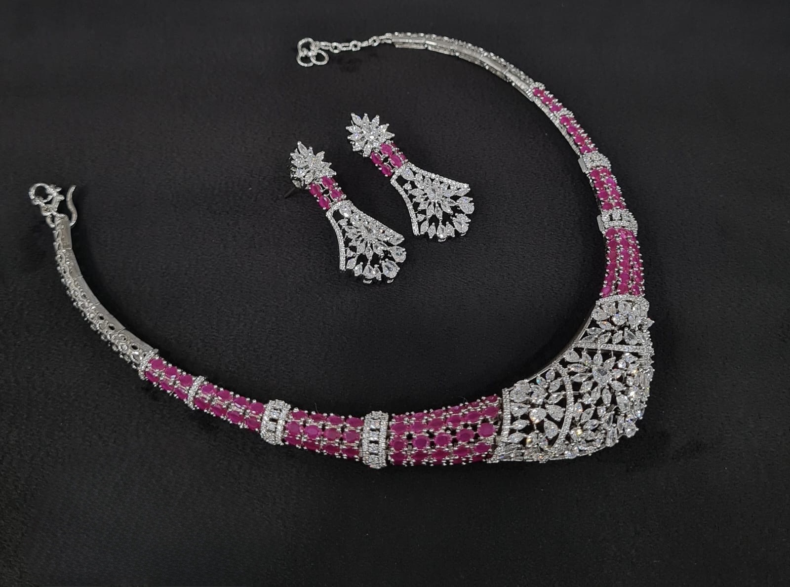 Cz Collar Necklace 09484 - 6