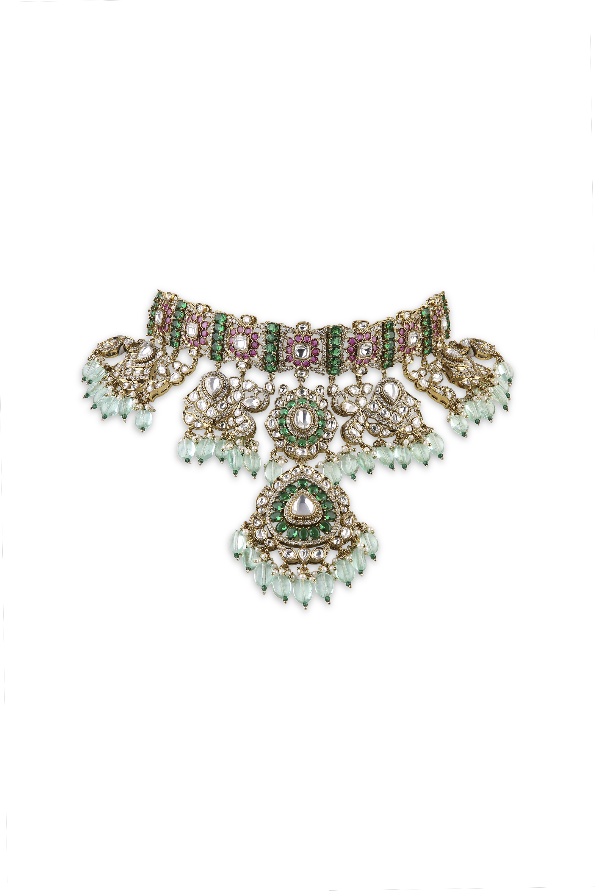 Polki Kundan Necklace 09601 - 5