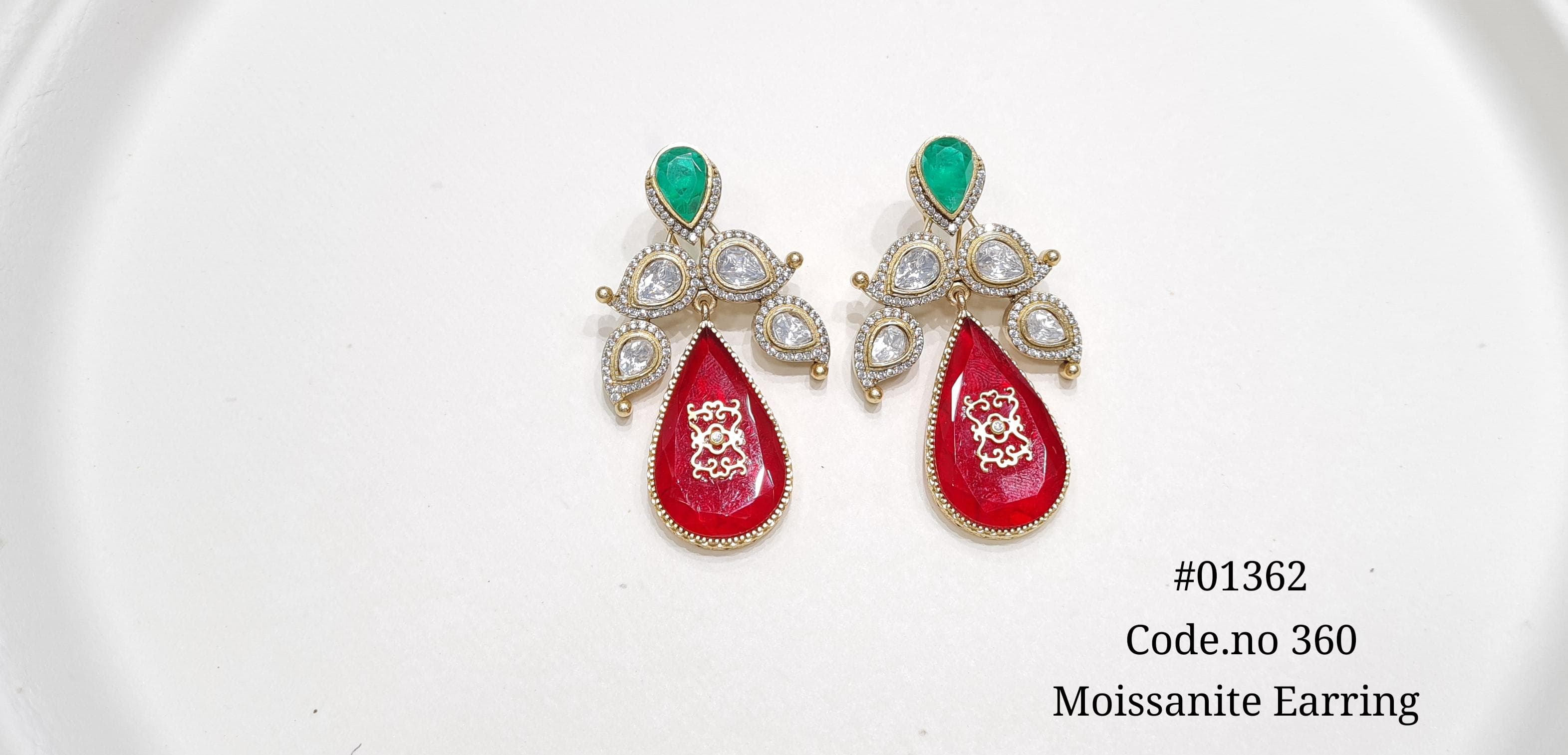Kundan earrings 01362 - 4