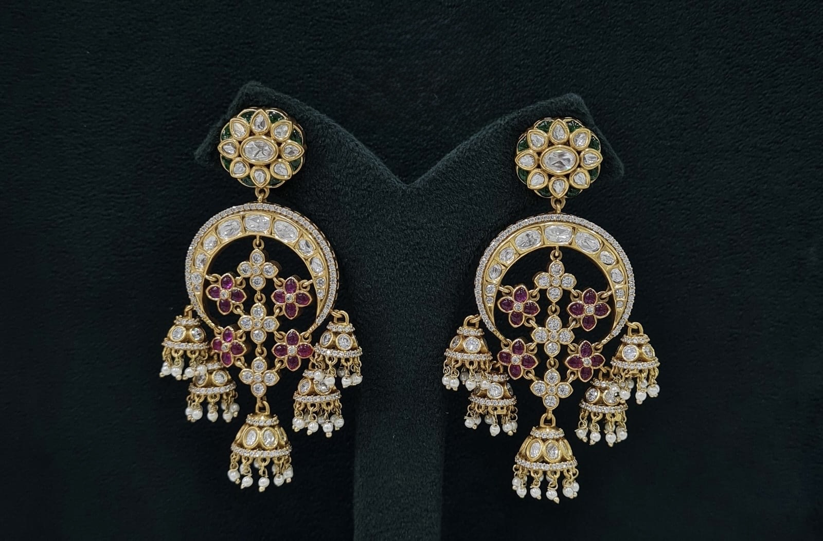 Kundan Earrings 07598 - 5