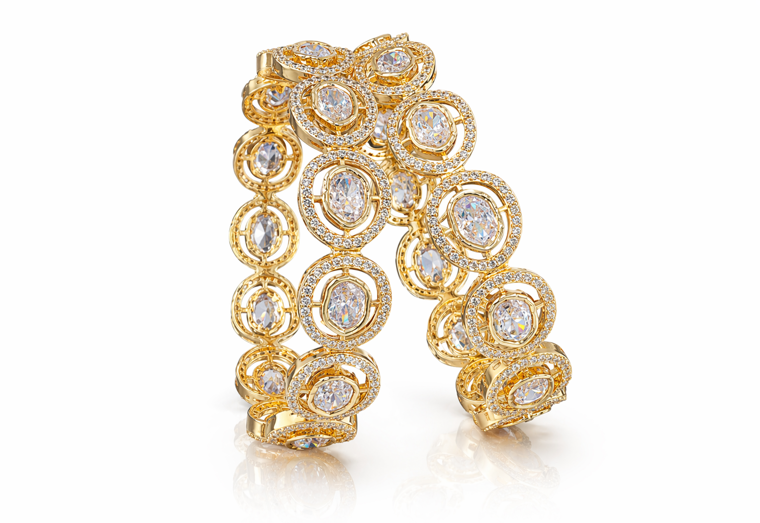 Cz Bangles Gold 09711