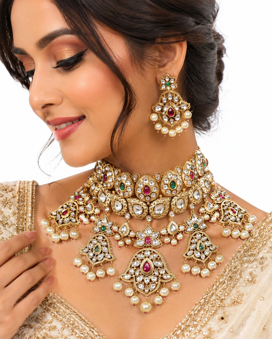 Kundan Necklace 00032 - 5