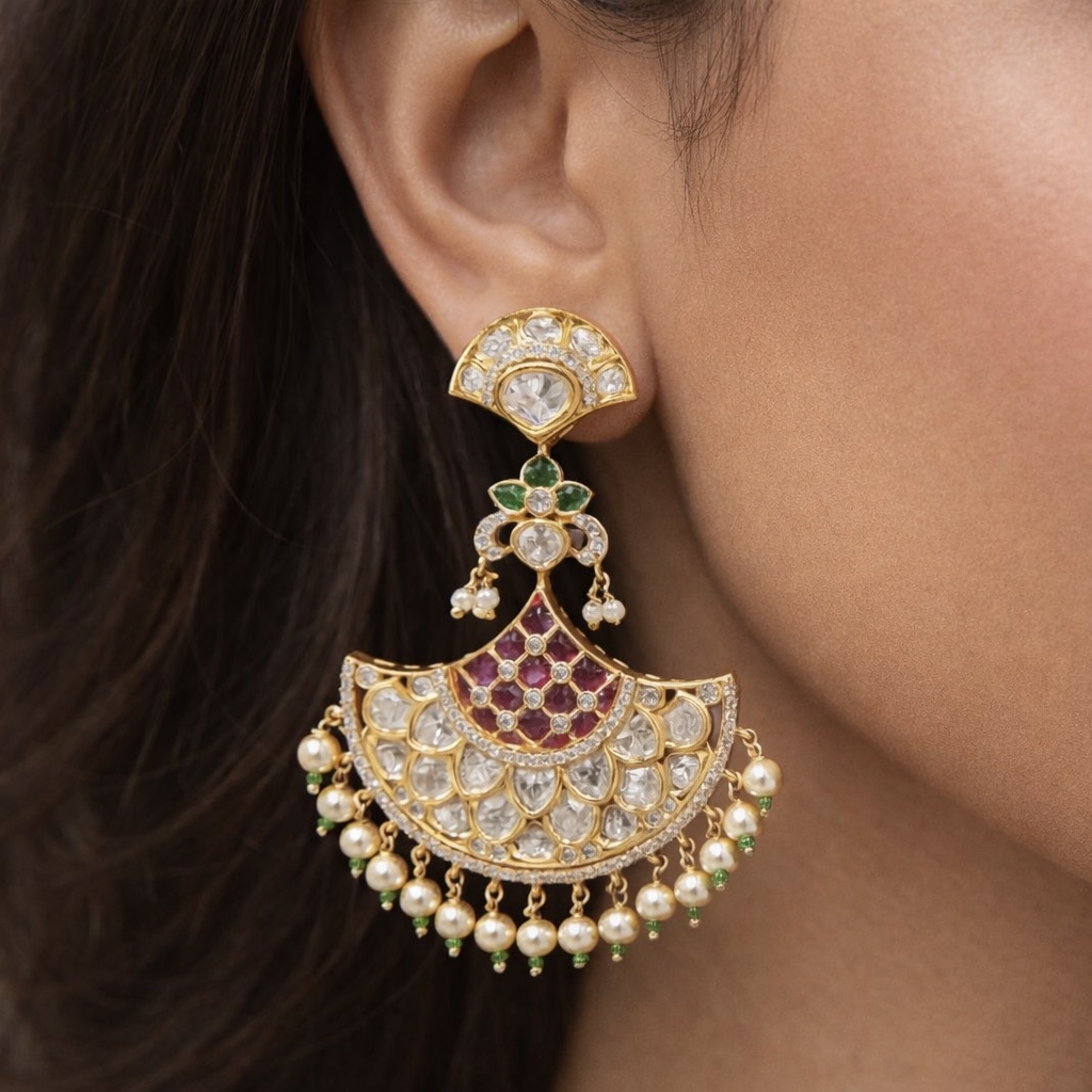 Kundan Earrings 07602 - 8