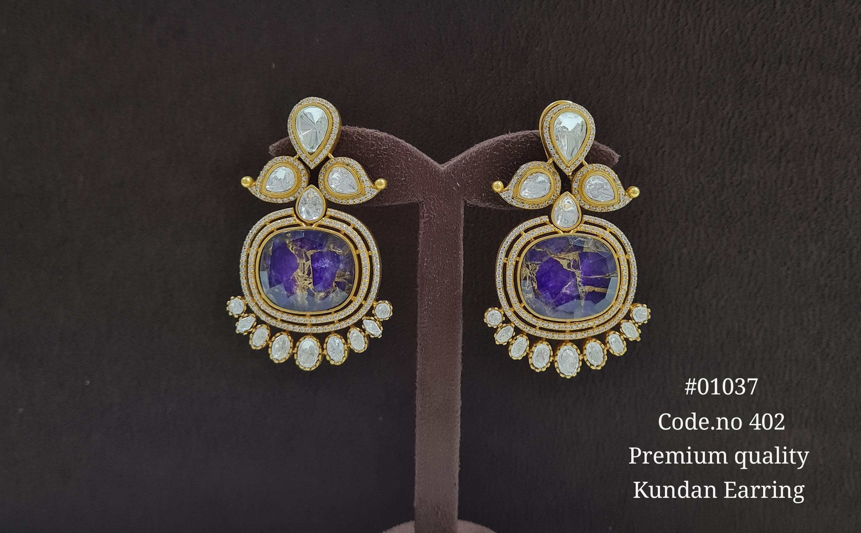 kundan earrings 01037 - 3