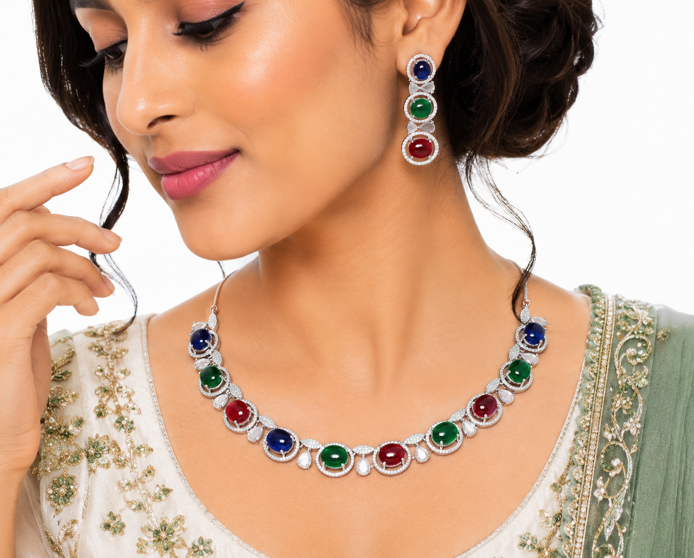 Cz Necklace 03881 - 4