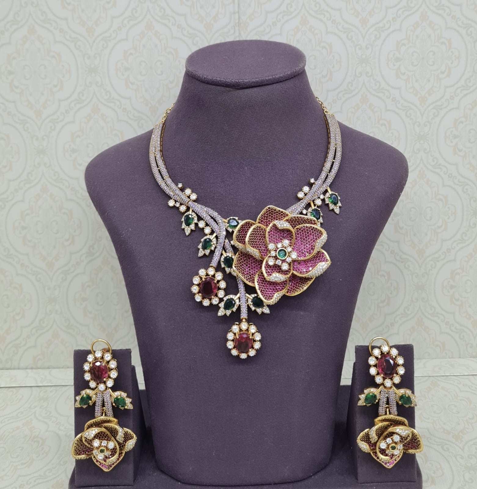 Floral Rose Necklace 11690 - 4
