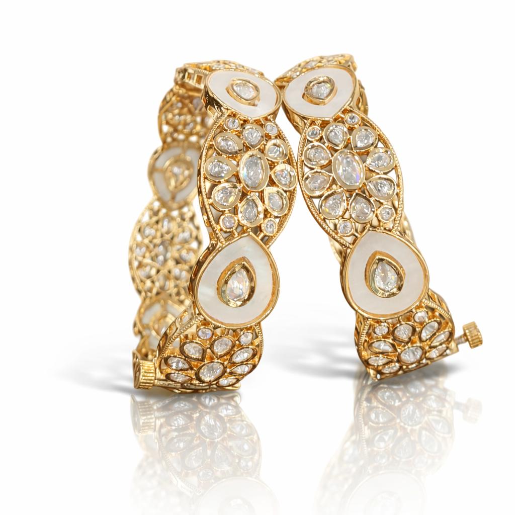 Mop kundan bangles 00329