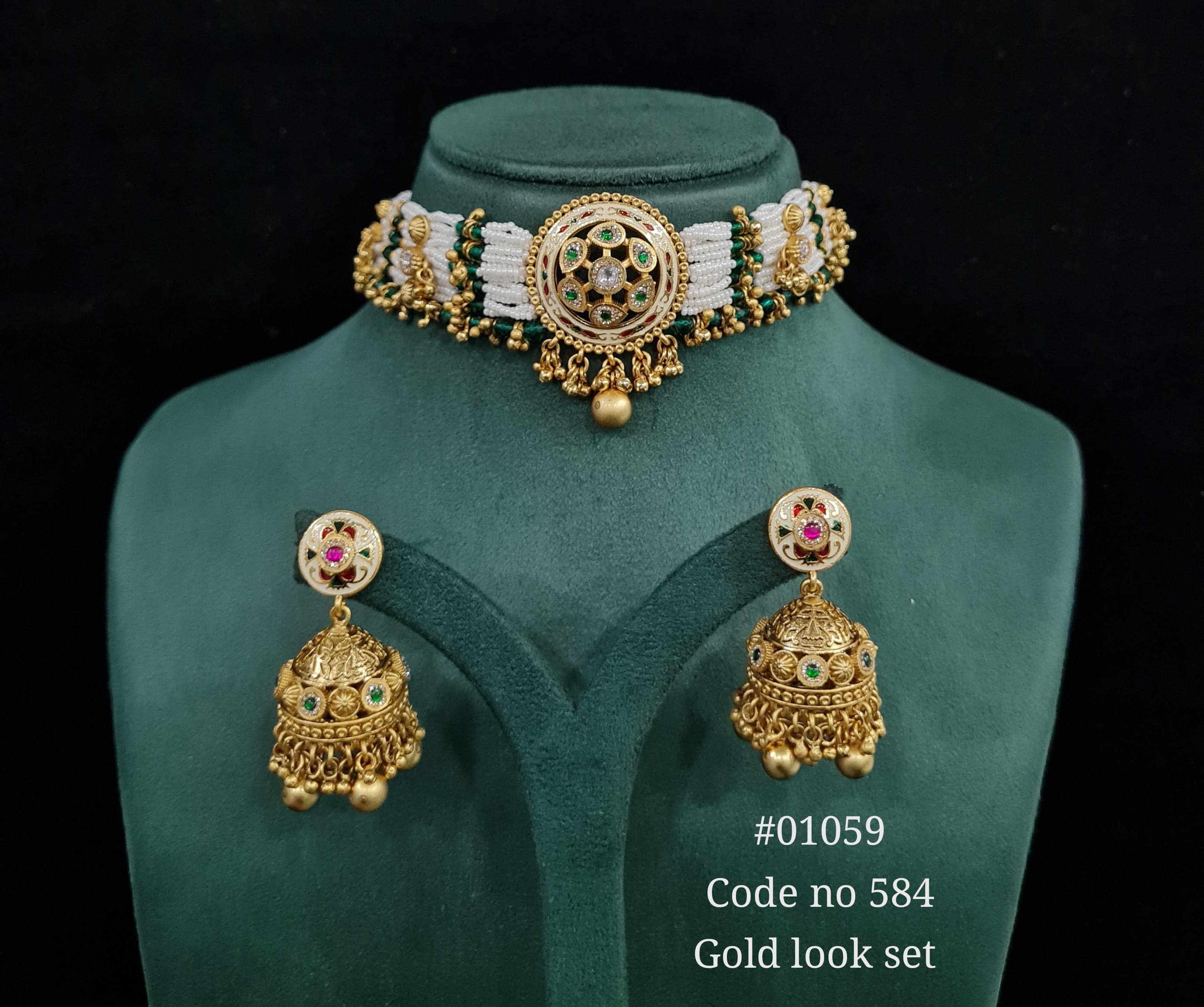 kundan PP Choker set 01059 - 4