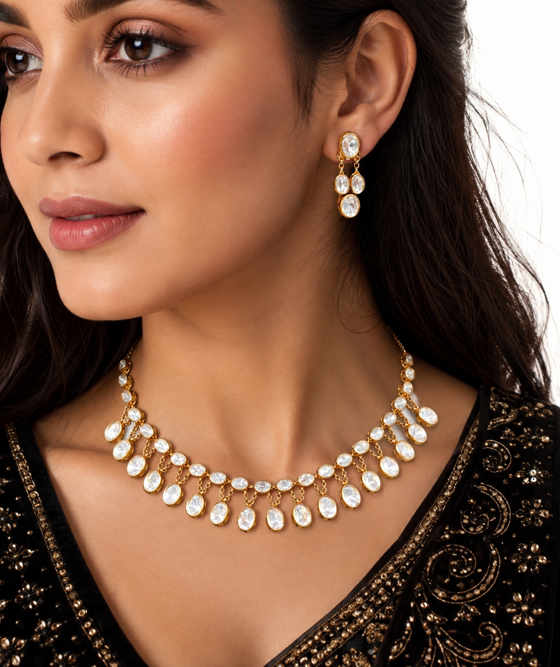 Kundan Necklace 09051 - 3