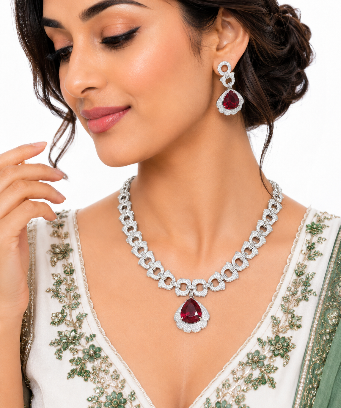 Cz Necklace 03882 - 8